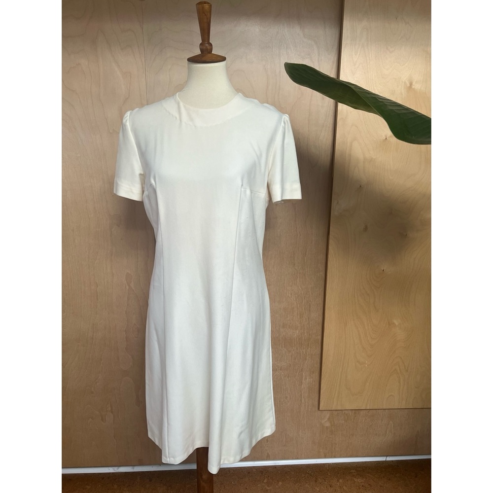 Vintage Off/Cream White Basic Layering Dress - image 1